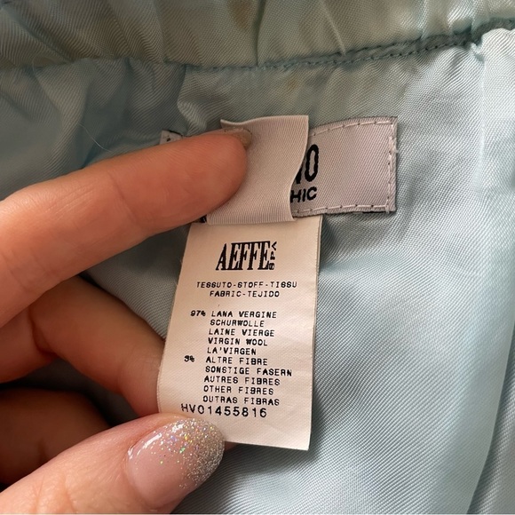 Moschino Cheap and Chic Blue Virgin Wool Tweed Pull On Pencil Skirt Size US 6 - Picture 7 of 10